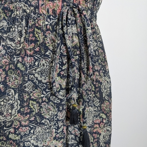 Raga blue pink floral & metallic sleeveless v neck lightweight jumpsuit XS - Picture 5 of 13